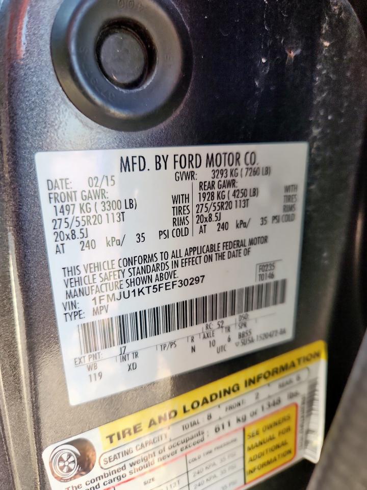 2015 Ford Expedition Limited VIN: 1FMJU1KT5FEF30297 Lot: 93088155