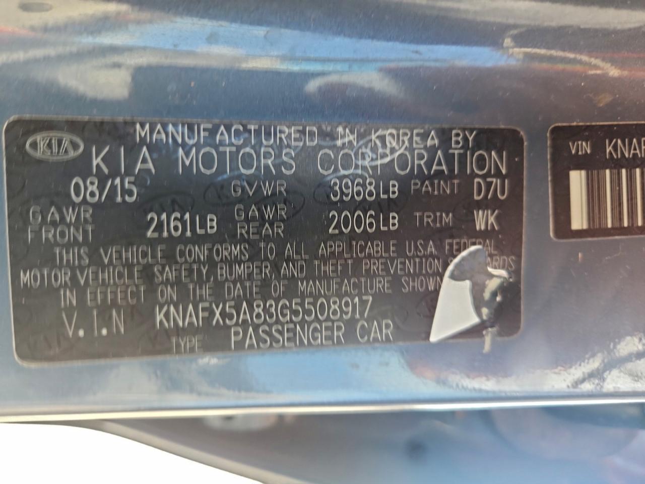 2016 Kia Forte Ex VIN: KNAFX5A83G5508917 Lot: 93265645