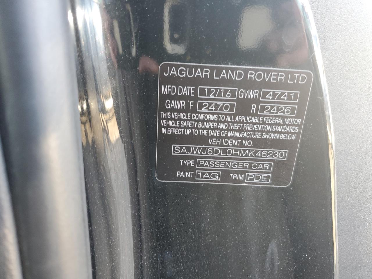 2017 Jaguar F-Type R VIN: SAJWJ6DL0HMK46230 Lot: 92855005