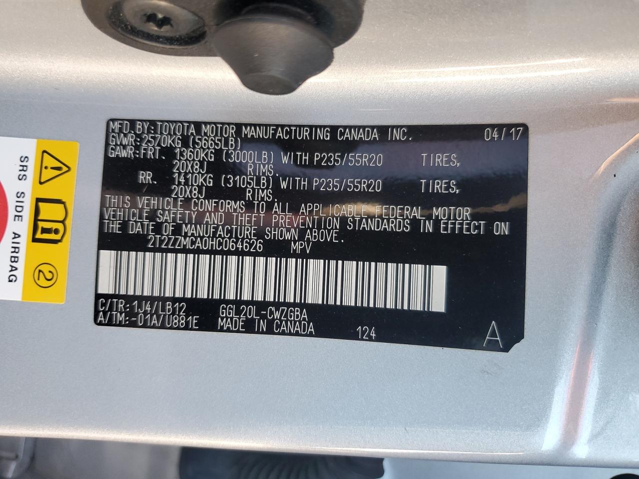 2017 Lexus Rx 350 Base VIN: 2T2ZZMCA0HC064626 Lot: 91780435