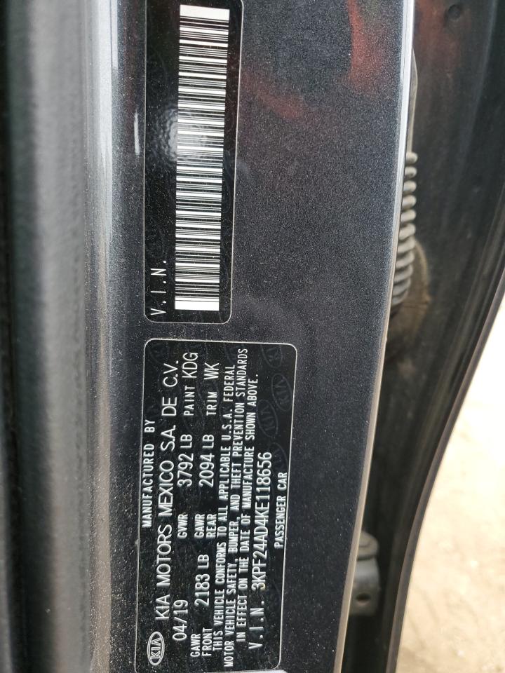 2019 Kia Forte Fe VIN: 3KPF24AD4KE118656 Lot: 93929605