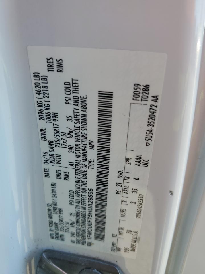 2017 Ford Escape S VIN: 1FMCU0F75HUA29595 Lot: 90876645