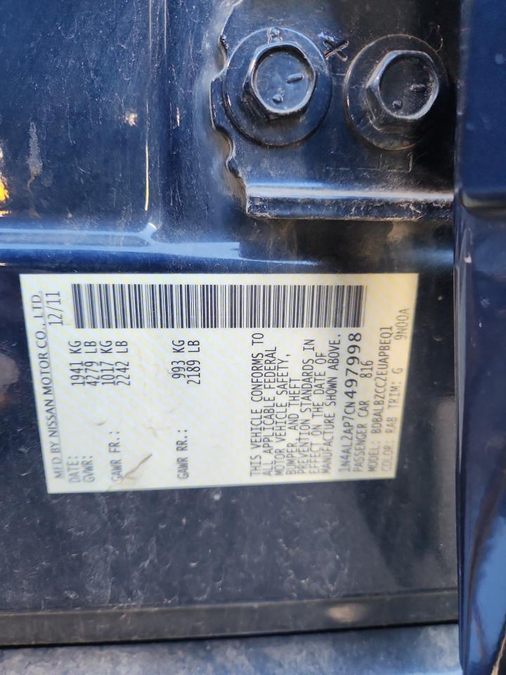 2012 Nissan Altima Base VIN: 1N4AL2AP7CN497998 Lot: 93621625