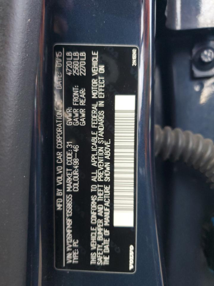 2015 Volvo S60 Platinum VIN: YV126MFM9F1358655 Lot: 92313895