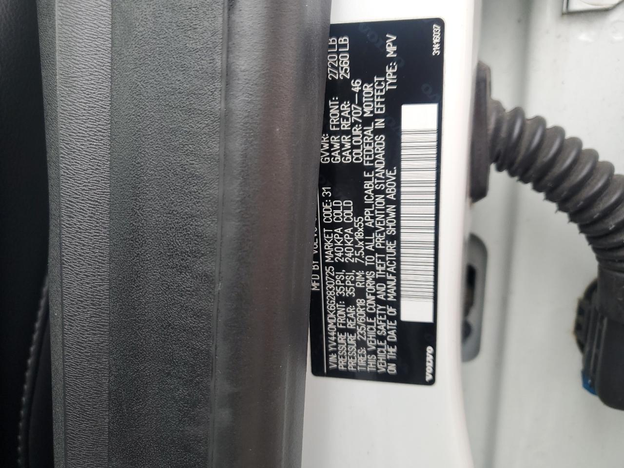 2016 Volvo Xc60 T5 Premier VIN: YV440MDK6G2830725 Lot: 93038275