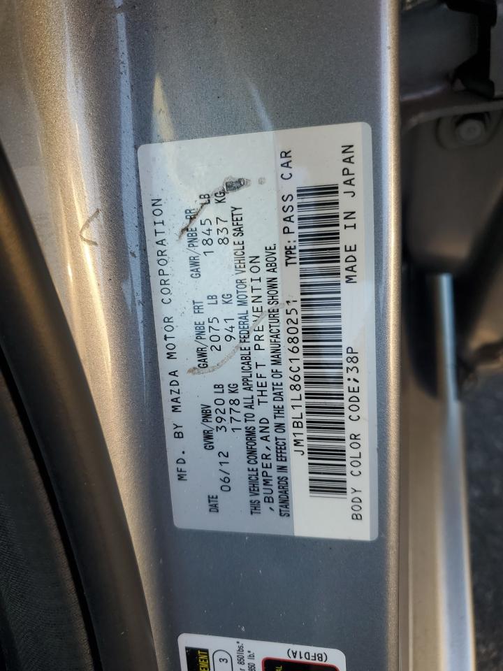 2012 Mazda 3 I VIN: JM1BL1L86C1680251 Lot: 91307195