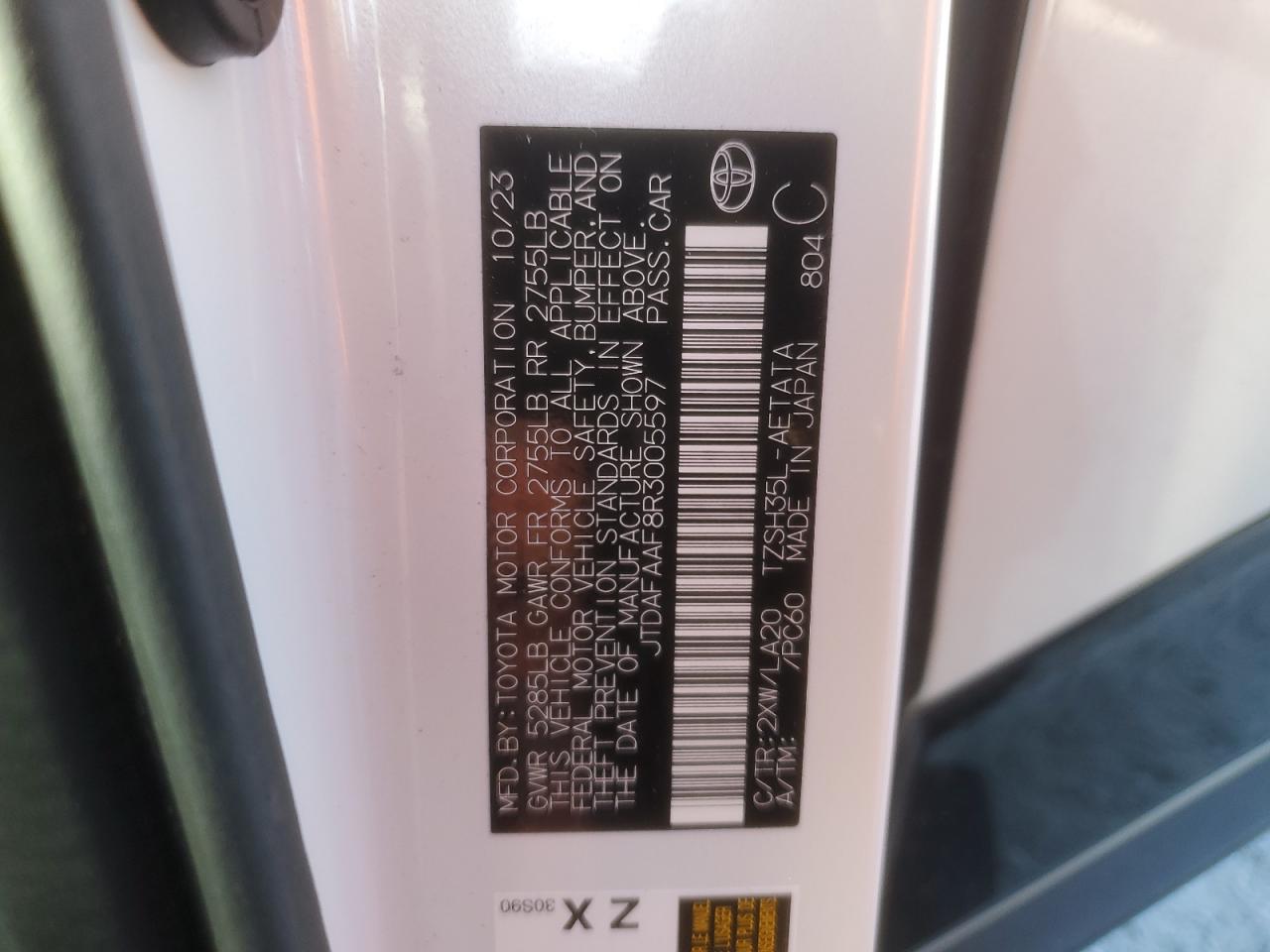 2024 Toyota Crown Platinum VIN: JTDAFAAF8R3005597 Lot: 91590185