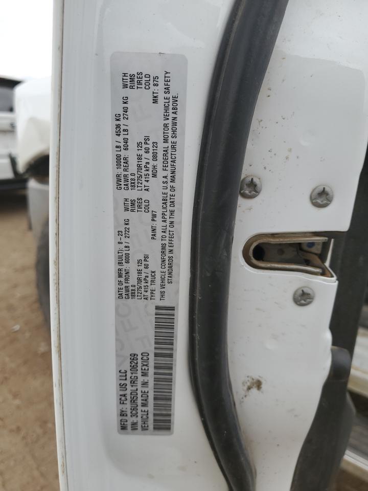 2024 Ram 2500 Big Horn VIN: 3C6UR5DL1RG106269 Lot: 91728895