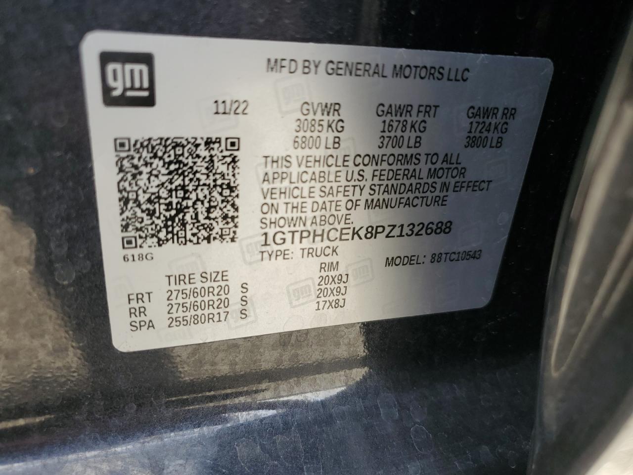 2023 GMC Sierra C1500 Elevation VIN: 1GTPHCEK8PZ132688 Lot: 92529575