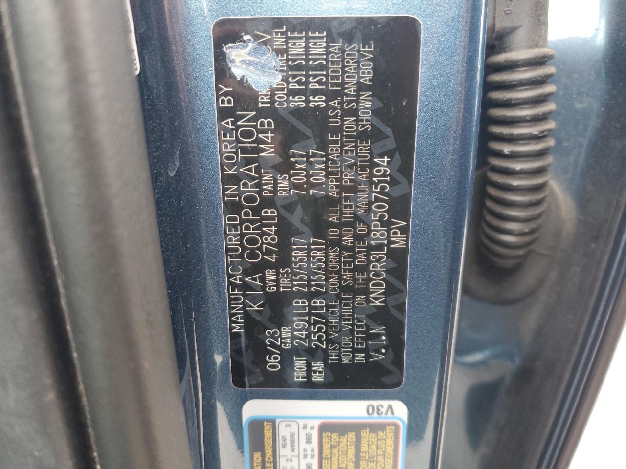 2023 Kia Niro Wind VIN: KNDCR3L18P5075194 Lot: 92091545