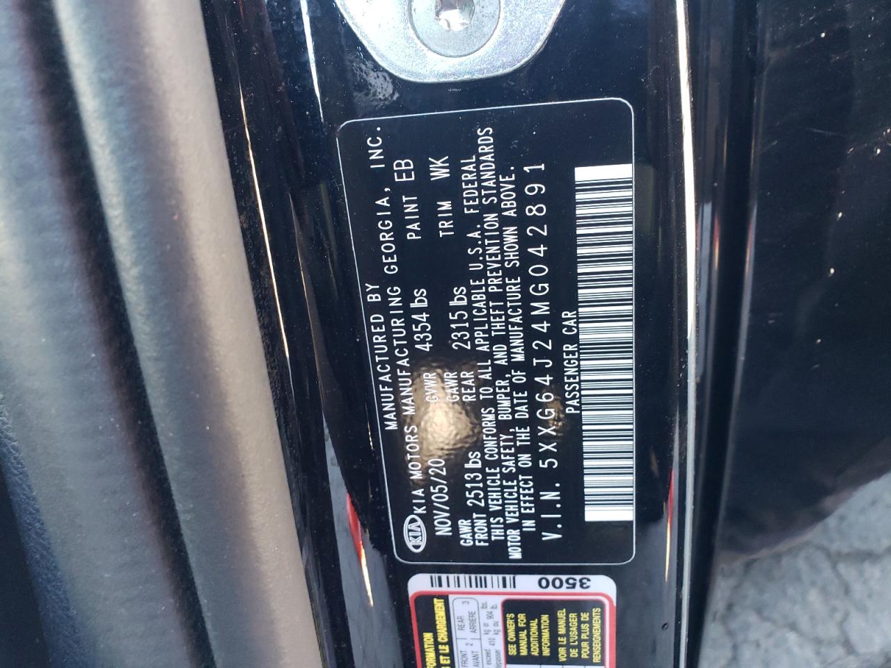 2021 Kia K5 Gt Line VIN: 5XXG64J24MG042891 Lot: 91248535