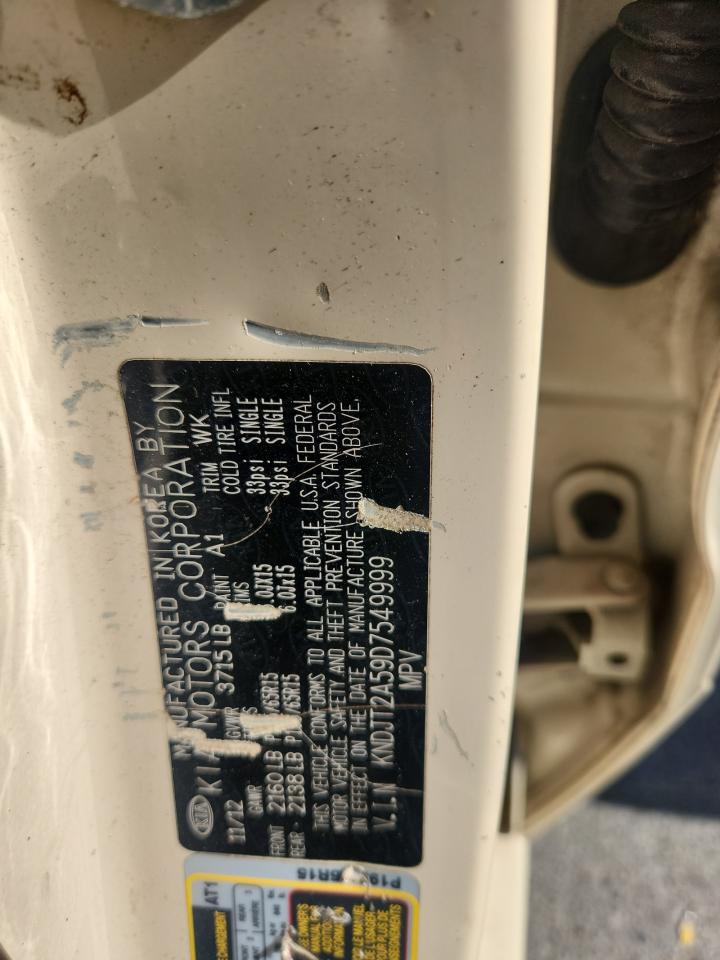 2013 Kia Soul VIN: KNDJT2A59D7549999 Lot: 91179235