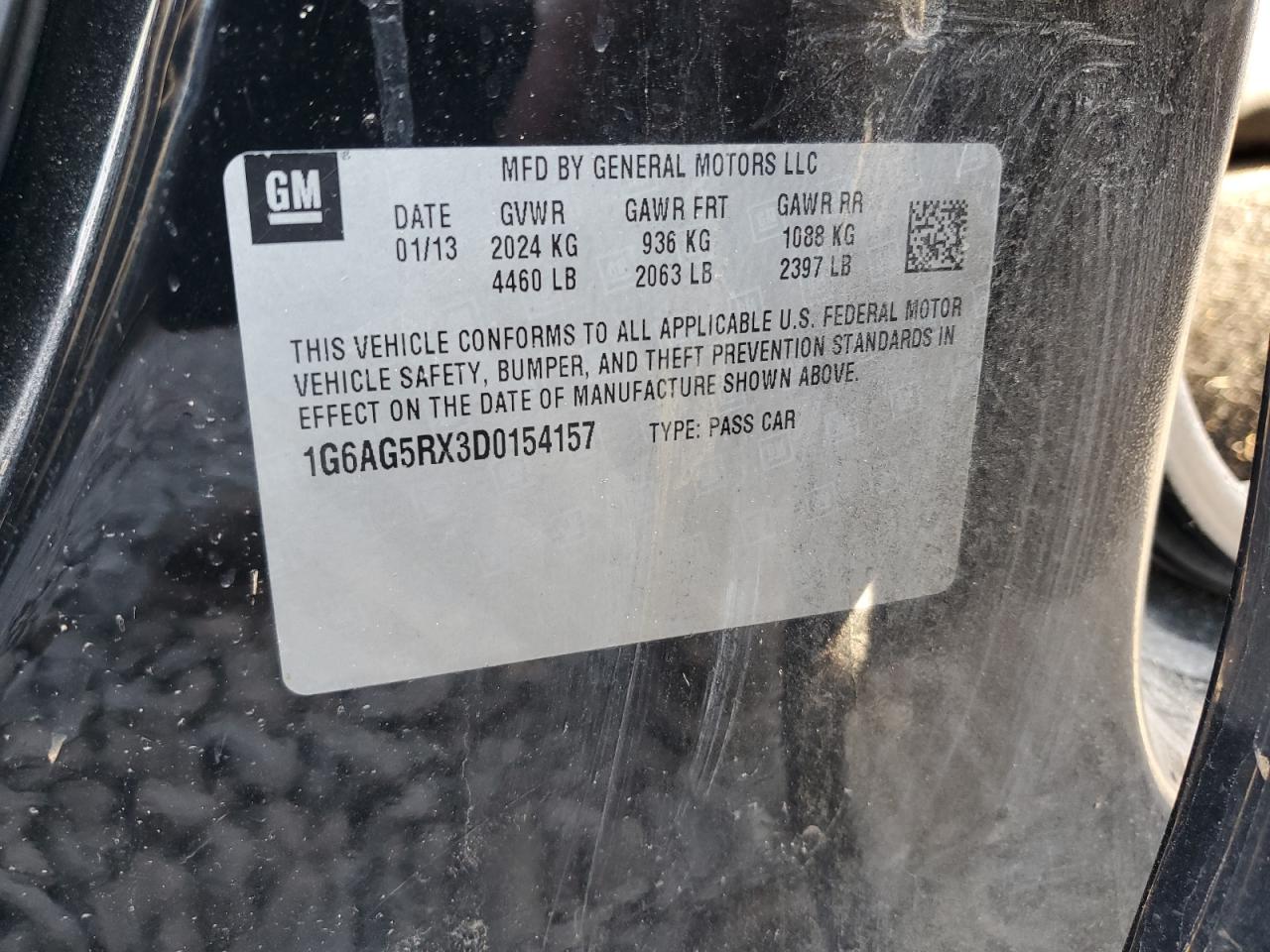 2013 Cadillac Ats VIN: 1G6AG5RX3D0154157 Lot: 91274405