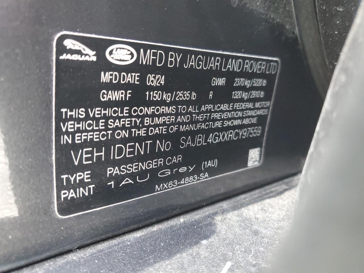 2024 Jaguar Xf R-Dynamic Se VIN: SAJBL4GXXRCY97559 Lot: 92665875