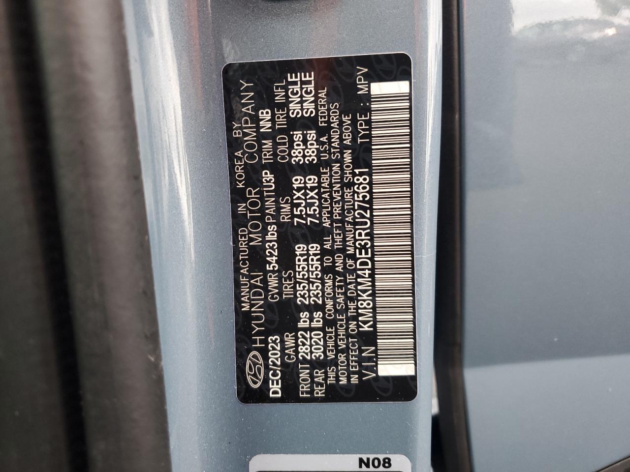 2024 Hyundai Ioniq 5 Se VIN: KM8KM4DE3RU275681 Lot: 93154925