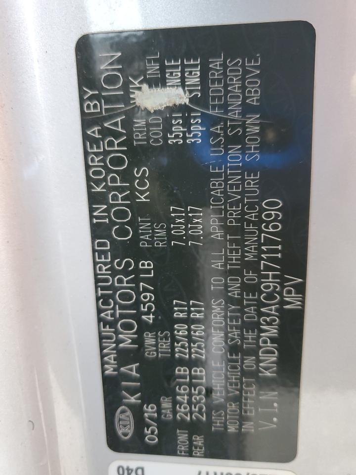 2017 Kia Sportage Lx VIN: KNDPM3AC9H7117690 Lot: 93083895