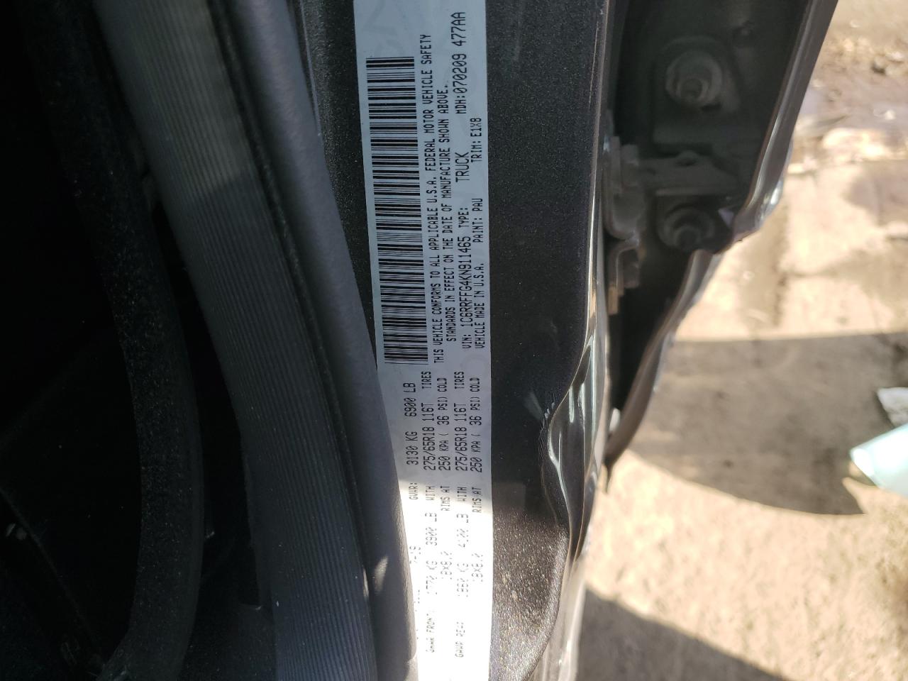 2019 Ram 1500 Big Horn/Lone Star VIN: 1C6RRFFG4KN911465 Lot: 93449445