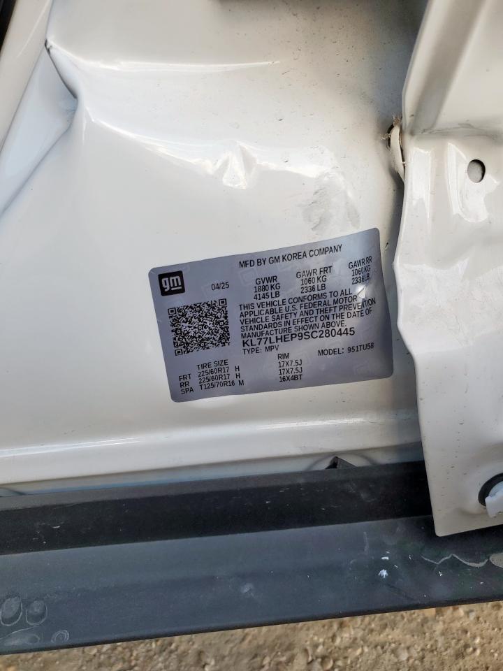 2025 Chevrolet Trax 1Lt VIN: KL77LHEP9SC280445 Lot: 93487835