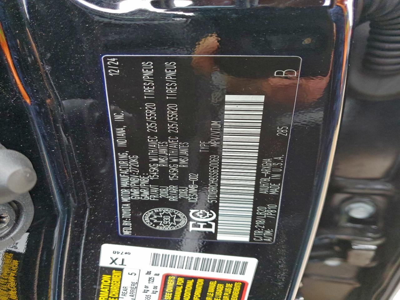 2025 Toyota Highlander Hybrid Limited VIN: 5TDXBRCH9SS650069 Lot: 93512745