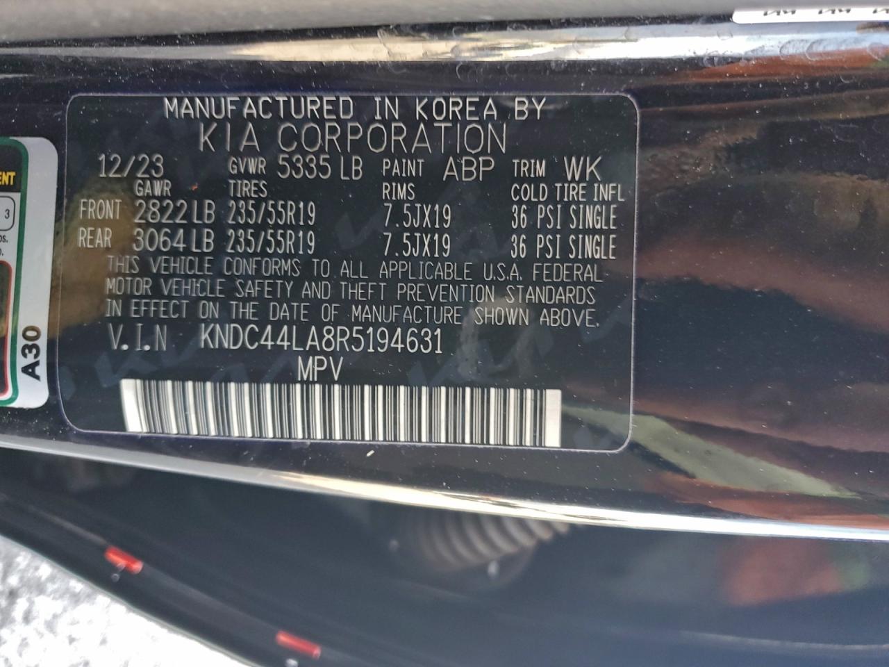 2024 Kia Ev6 Gt Line VIN: KNDC44LA8R5194631 Lot: 94118065