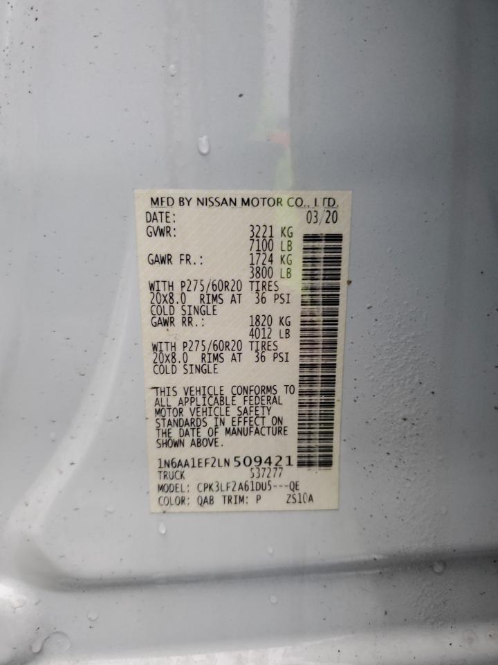 2020 Nissan Titan Sv VIN: 1N6AA1EF2LN509421 Lot: 93693665