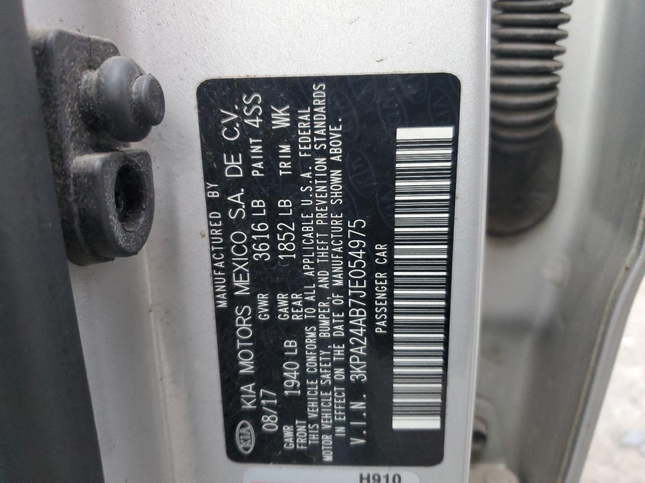 2018 Kia Rio Lx VIN: 3KPA24AB7JE054975 Lot: 92690275