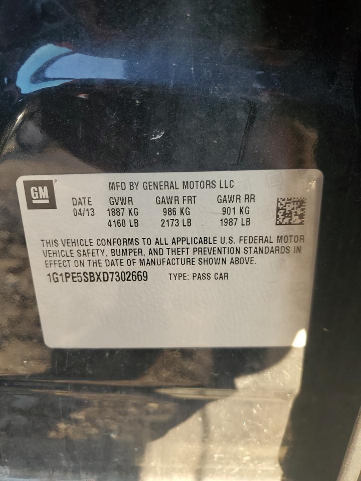 2013 Chevrolet Cruze Lt VIN: 1G1PE5SBXD7302669 Lot: 92759505