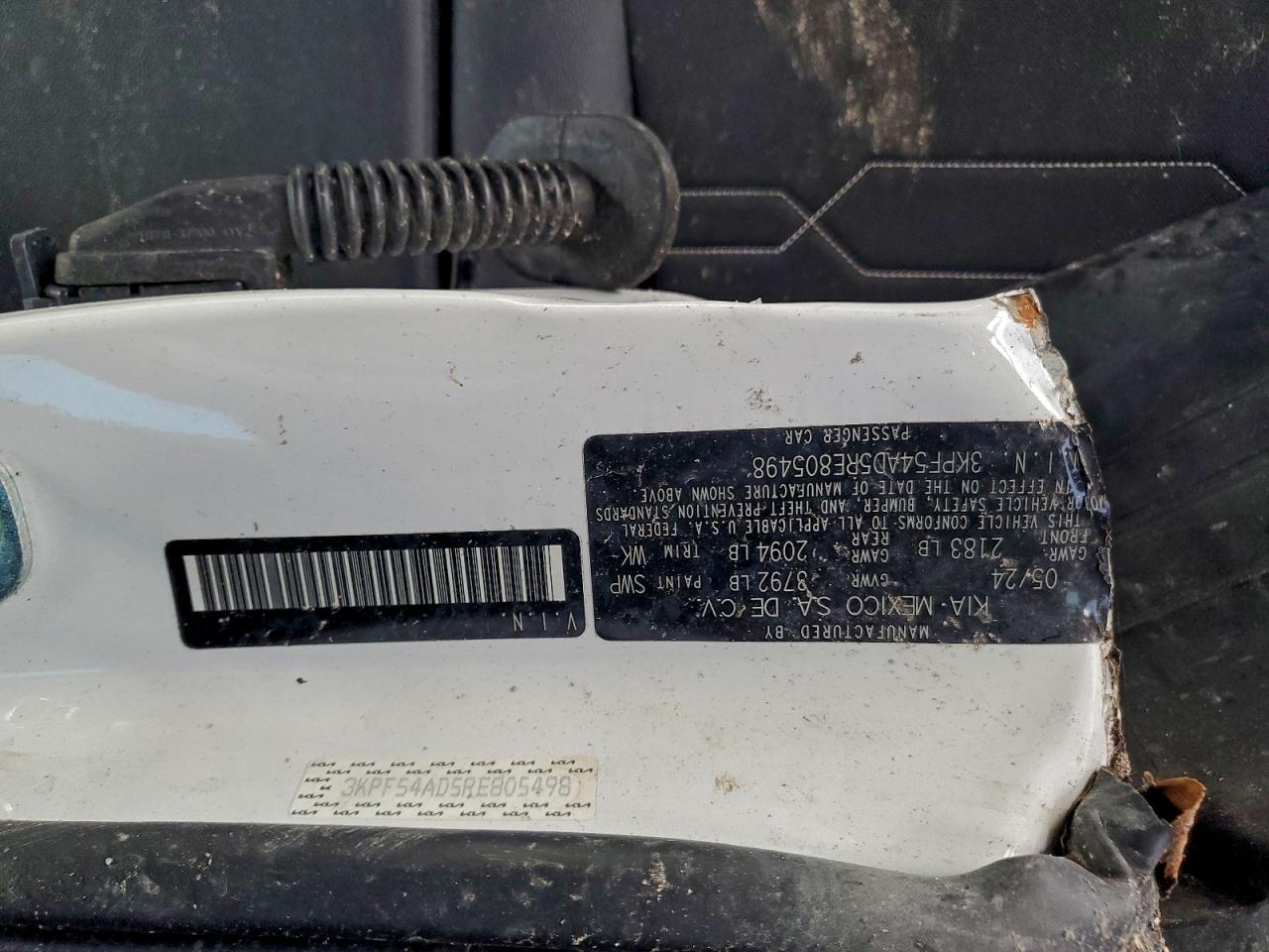 2024 Kia Forte Gt Line VIN: 3KPF54AD5RE805498 Lot: 91117225