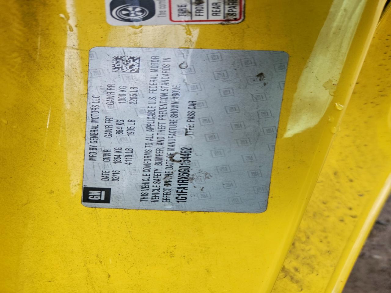 2016 Chevrolet Camaro Lt VIN: 1G1FA1RX5G0154462 Lot: 93409305