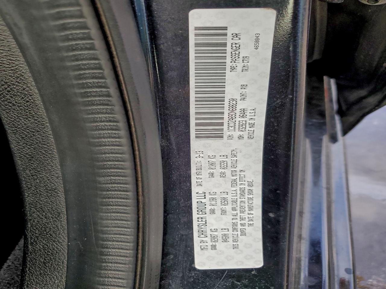 2013 Dodge Avenger Se VIN: 1C3CDZAB9DN688230 Lot: 94321735