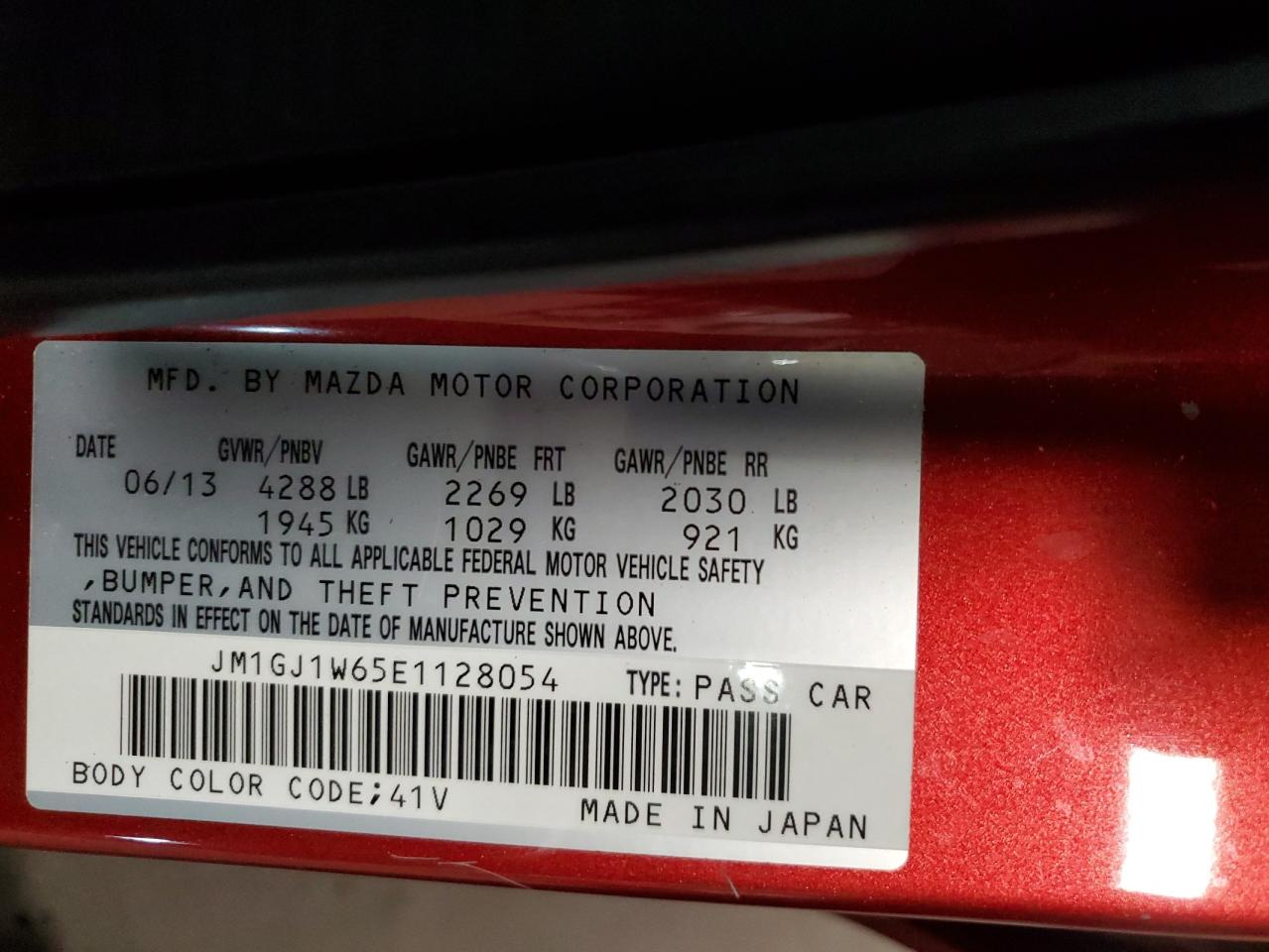 2014 Mazda 6 Grand Touring VIN: JM1GJ1W65E1128054 Lot: 90939485