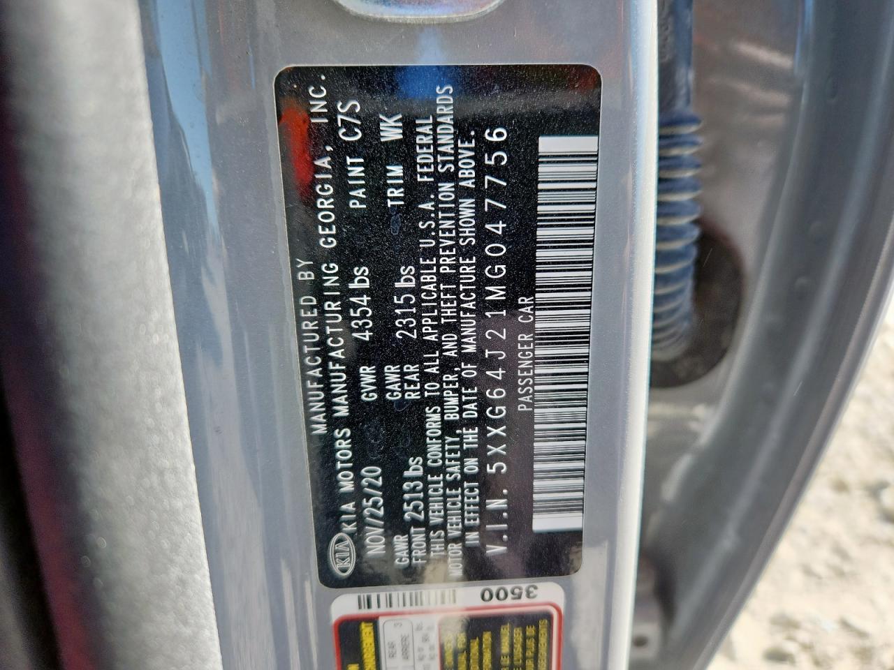 2021 Kia K5 Gt Line VIN: 5XXG64J21MG047756 Lot: 92115775