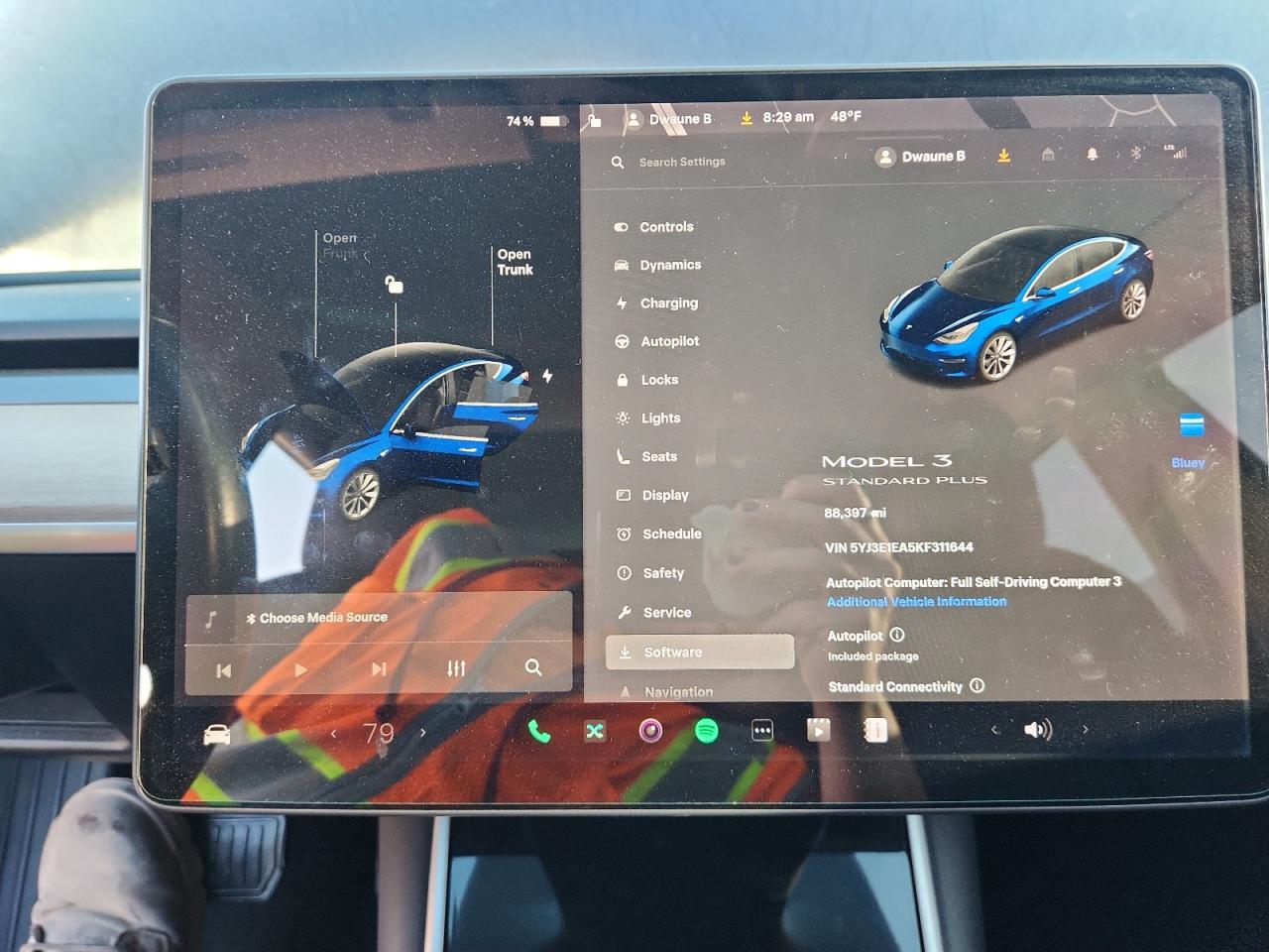 2019 Tesla Model 3 VIN: 5YJ3E1EA5KF311644 Lot: 93128075