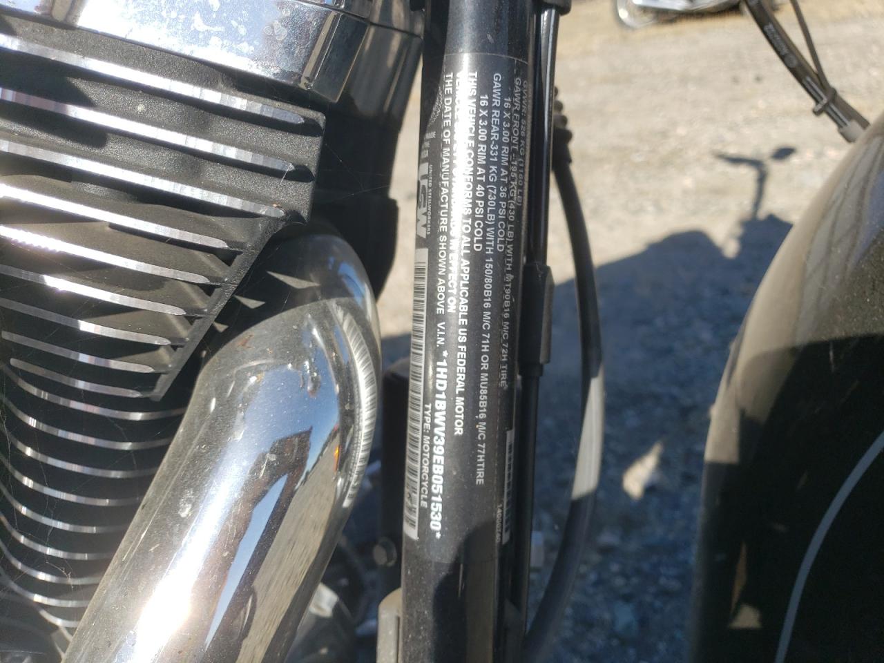 2014 Harley-Davidson Flstc Heritage Softail Classic VIN: 1HD1BWV39EB051530 Lot: 85415735