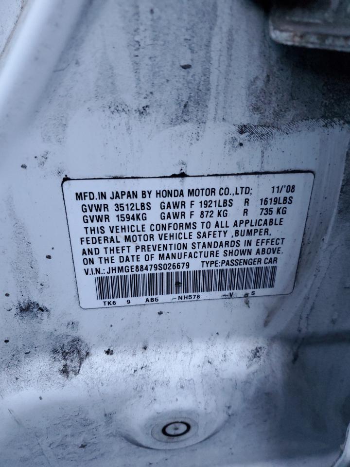 2009 Honda Fit Sport VIN: JHMGE88479S026679 Lot: 93233335