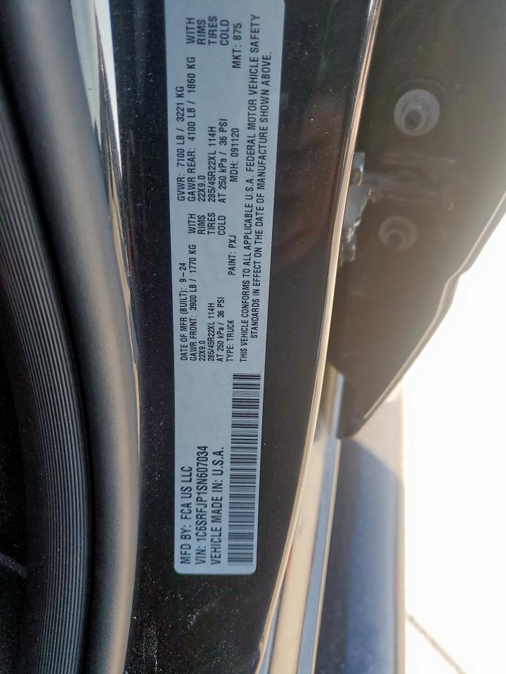 2025 Ram 1500 Laramie VIN: 1C6SRFJP1SN607034 Lot: 91370505