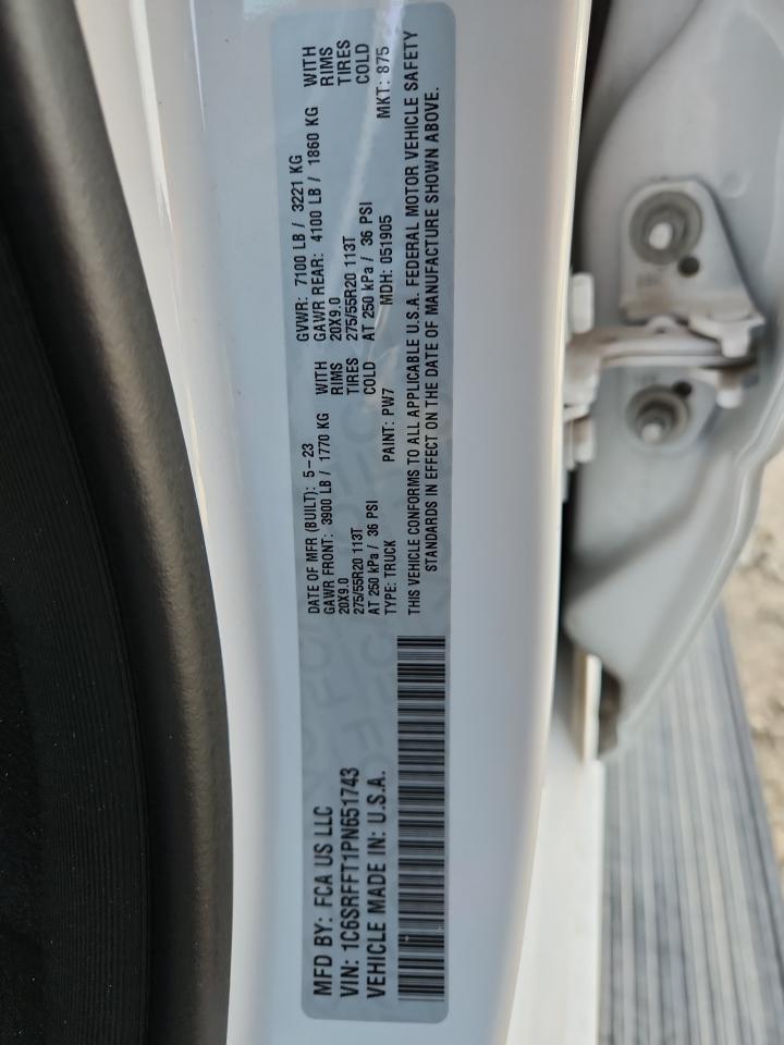 2023 Ram 1500 Big Horn/Lone Star VIN: 1C6SRFFT1PN651743 Lot: 92116955