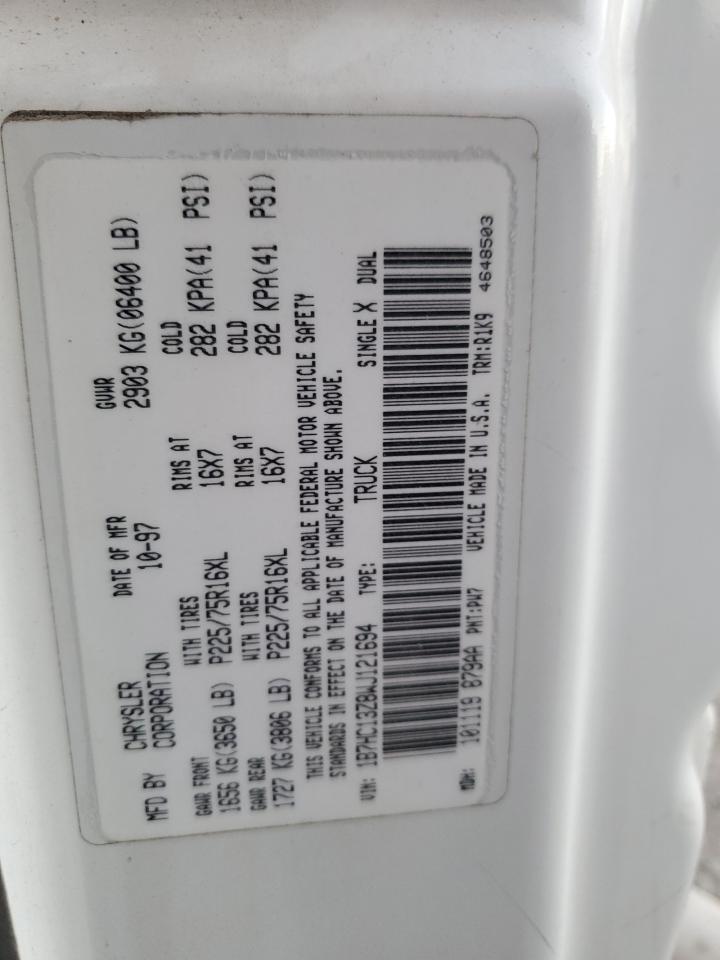 1998 Dodge Ram 1500 VIN: 1B7HC13Z8WJ121694 Lot: 91275775