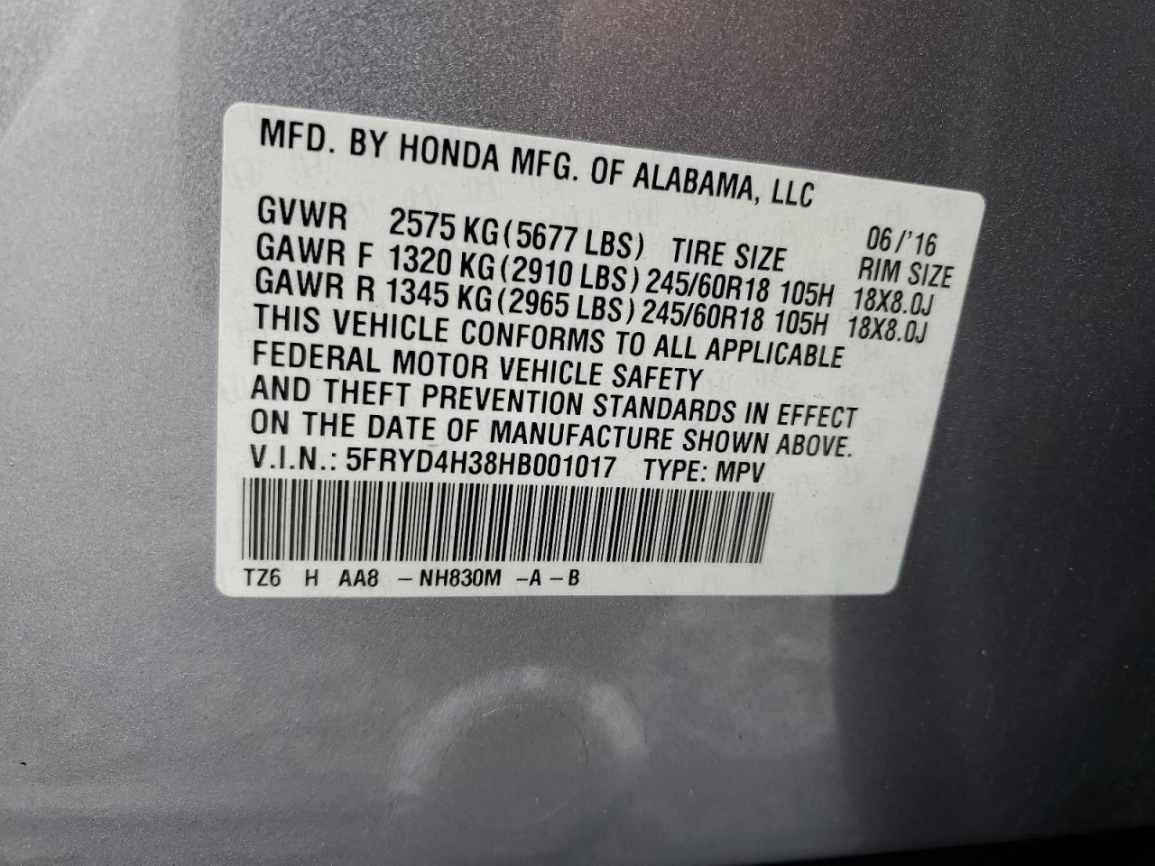 2017 Acura Mdx VIN: 5FRYD4H38HB001017 Lot: 92817545