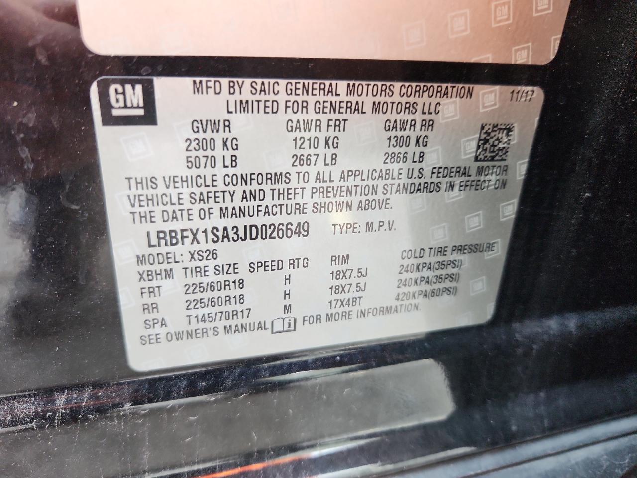 2018 Buick Envision Essence VIN: LRBFX1SA3JD026649 Lot: 91875685