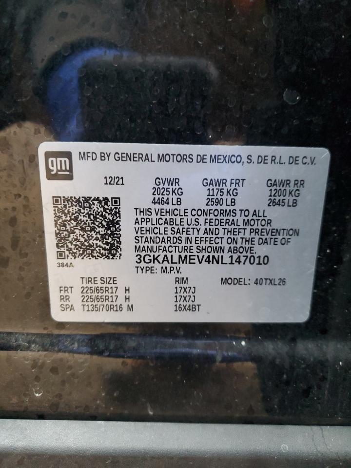 2022 GMC Terrain Sle VIN: 3GKALMEV4NL147010 Lot: 93338605