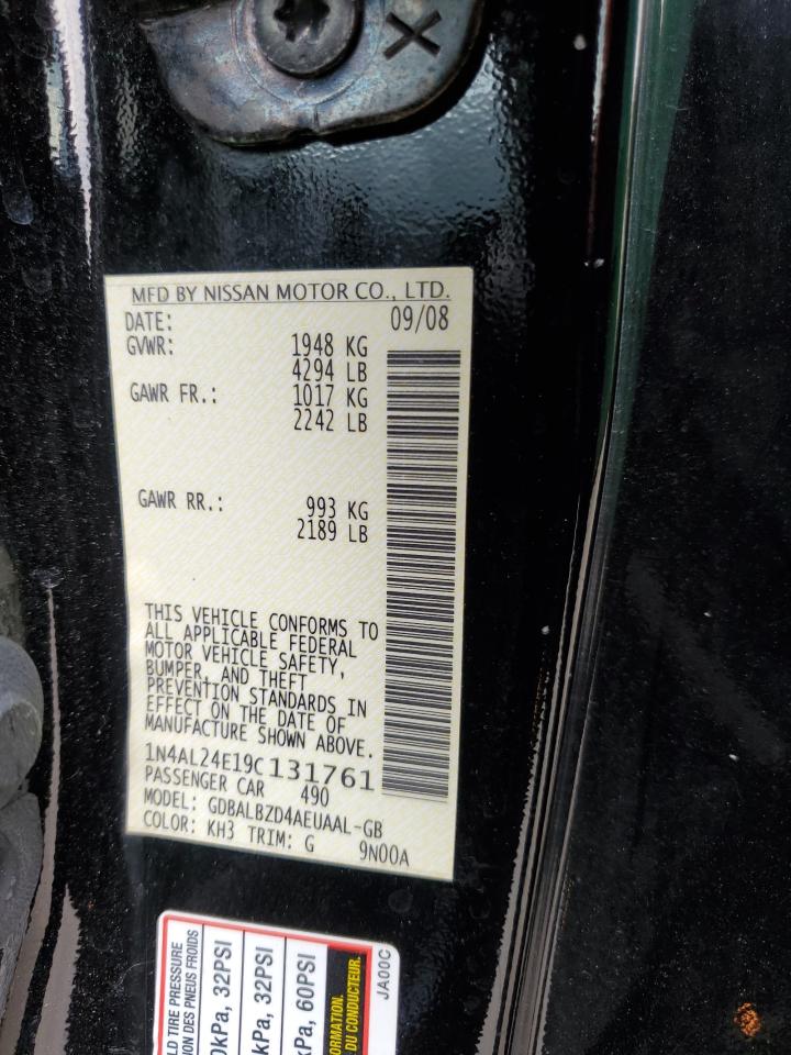 2009 Nissan Altima 2.5S VIN: 1N4AL24E19C131761 Lot: 91772465