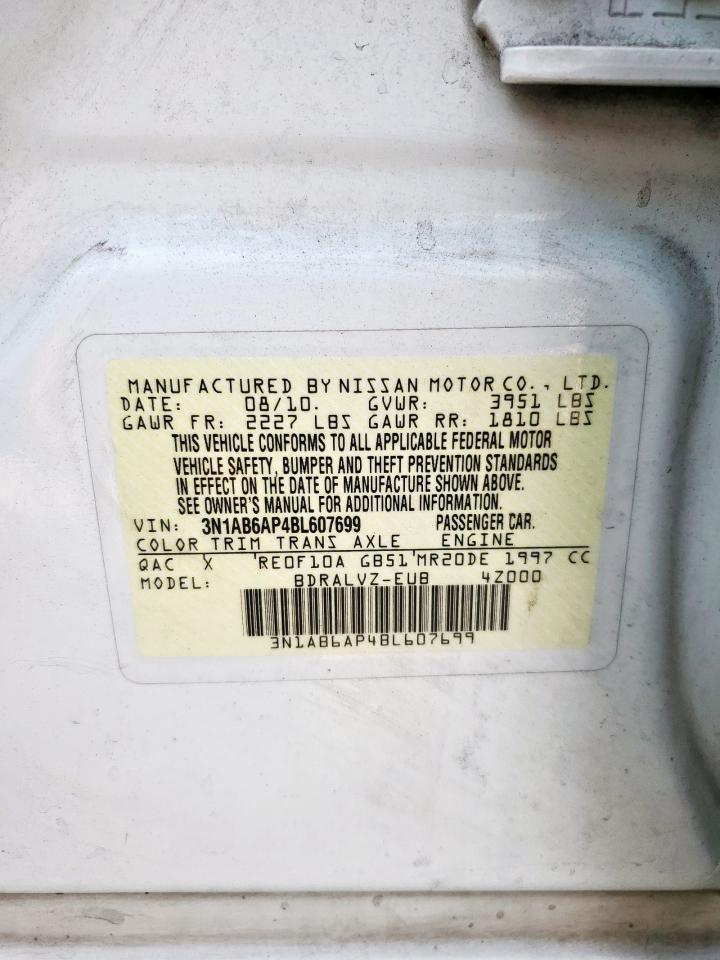 2011 Nissan Sentra 2.0 VIN: 3N1AB6AP4BL607699 Lot: 93341425