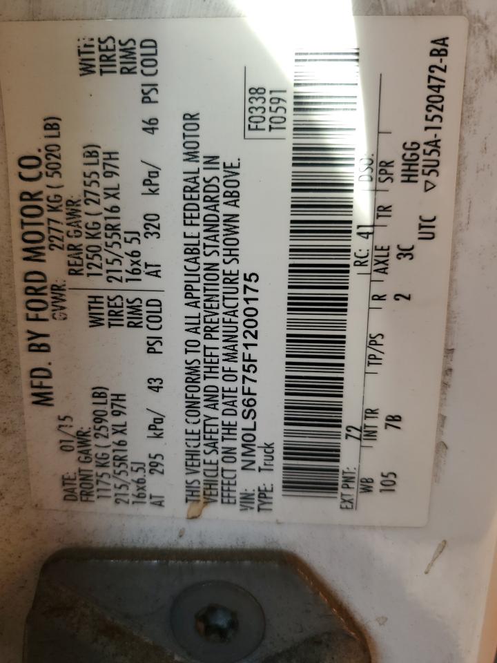 2015 Ford Transit Connect Xlt VIN: NM0LS6F75F1200175 Lot: 91057735