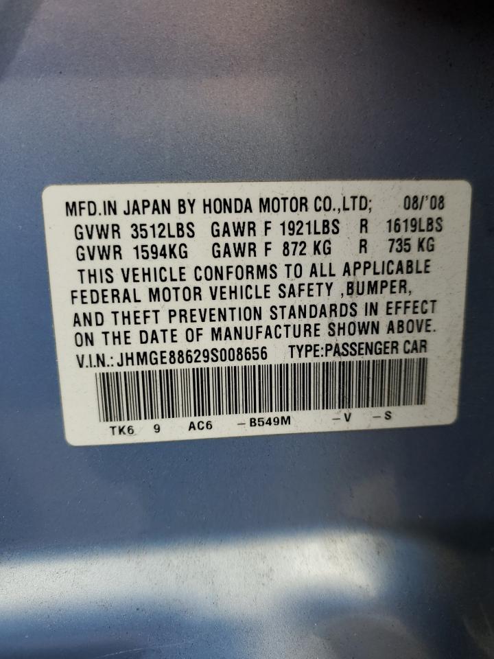 2009 Honda Fit Sport VIN: JHMGE88629S008656 Lot: 92357745