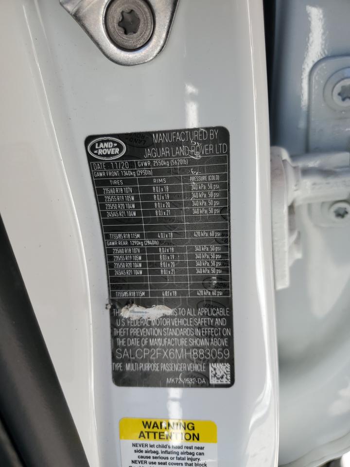 2021 Land Rover Discovery Sport Se VIN: SALCP2FX6MH883059 Lot: 93387645