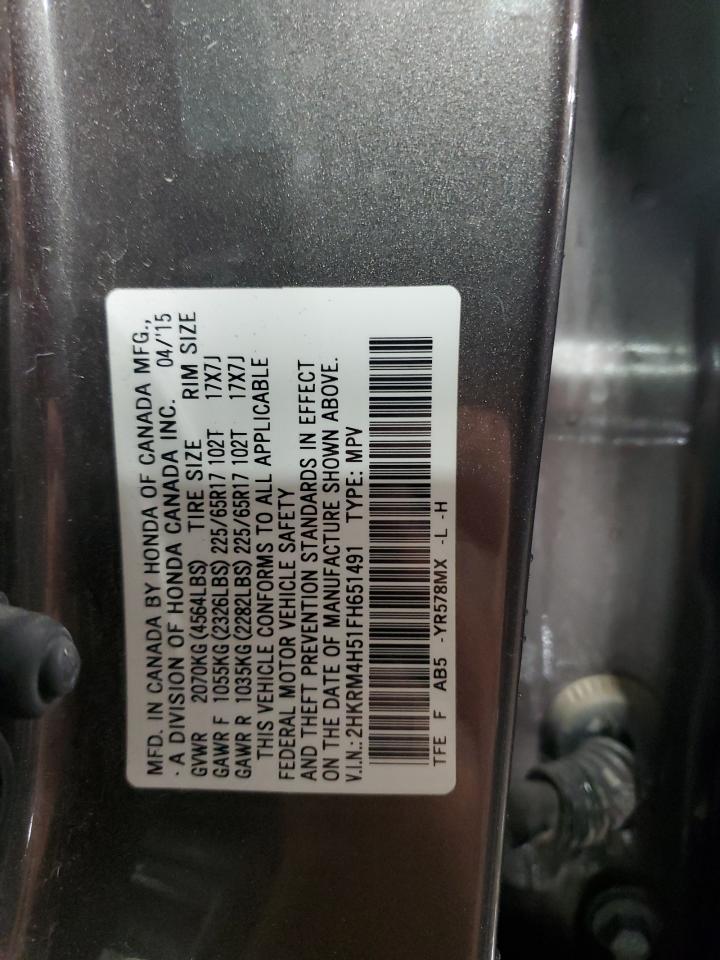 2015 Honda Cr-V Ex VIN: 2HKRM4H51FH651491 Lot: 93178655