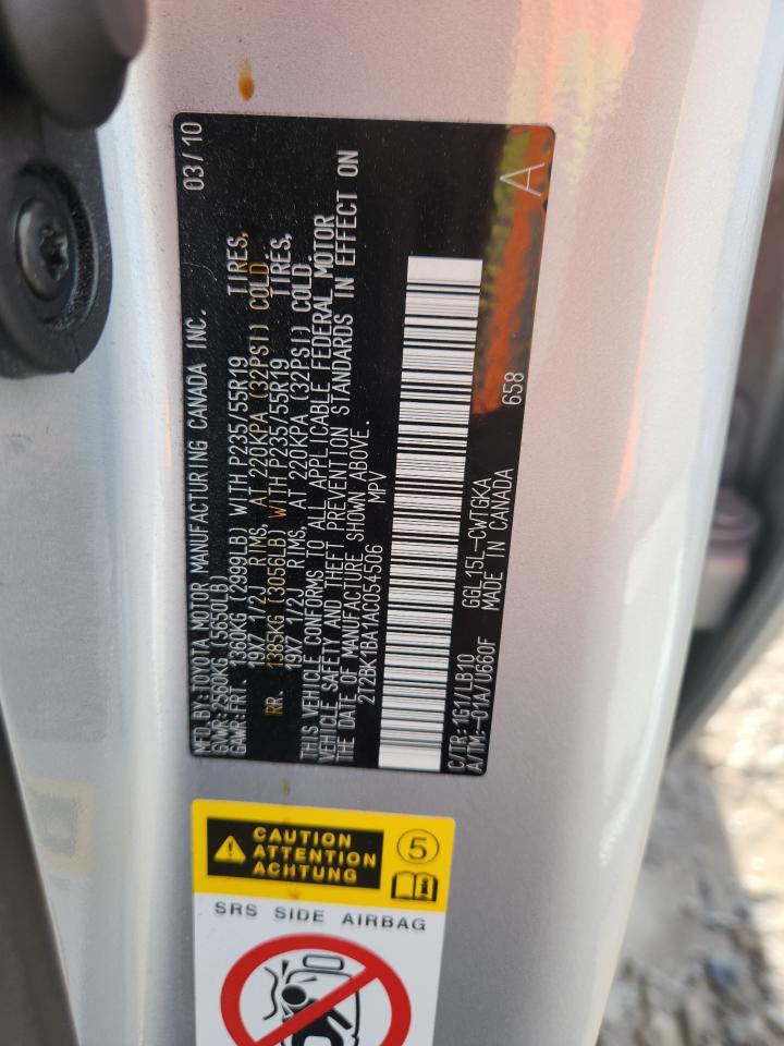 2010 Lexus Rx 350 VIN: 2T2BK1BA1AC054506 Lot: 93130315