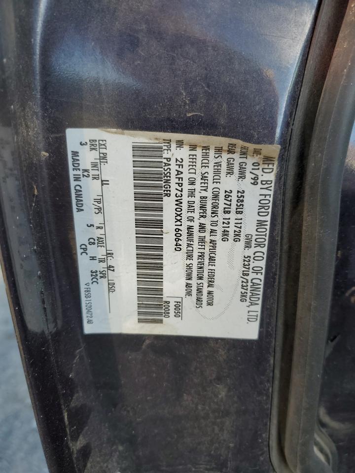 1999 Ford Crown Victoria VIN: 2FAFP73W0XX160640 Lot: 93149175