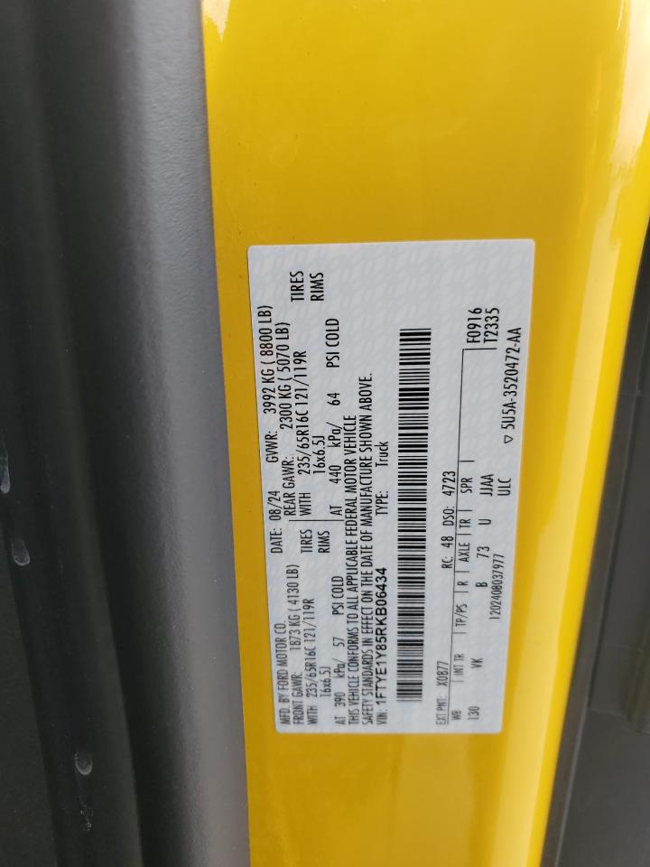 2024 Ford Transit T-150 VIN: 1FTYE1Y85RKB06434 Lot: 91448605